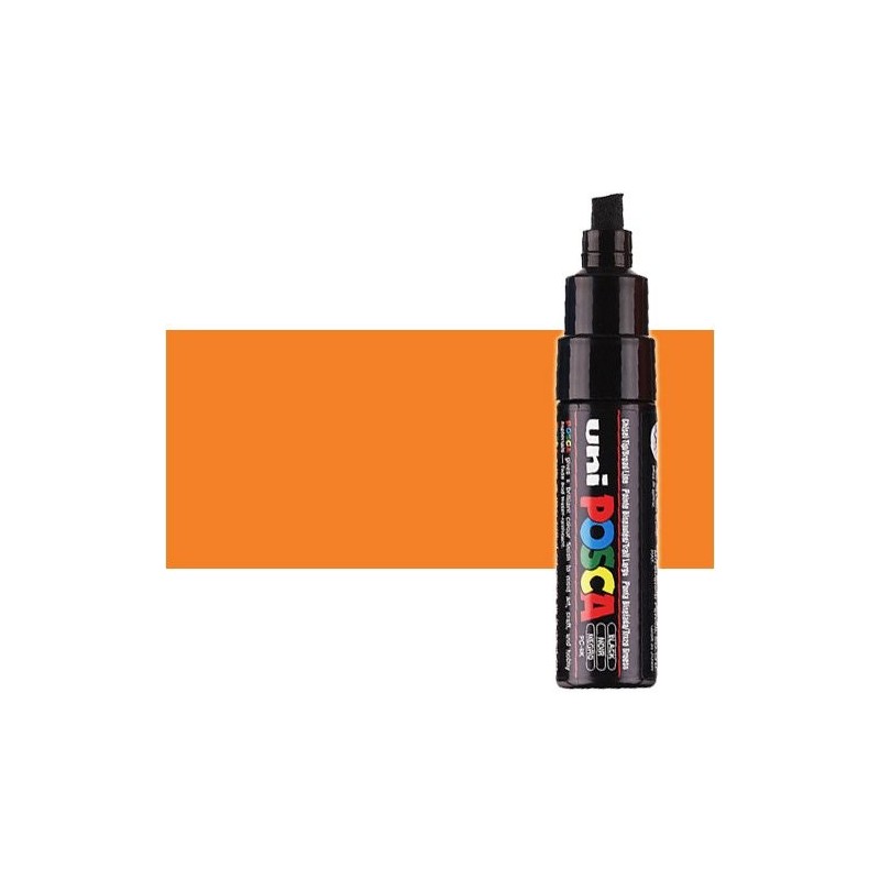 Materiais Belas Artes - Marcador Posca Laranja (N. 4) PC8K, ponta chanfrado (8 mm.) | totenart.com