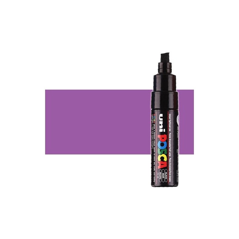 Materiais Belas Artes - Marcador Posca Violeta (M. 12) PC8K, ponta chanfrado (8 mm.) | totenart.com