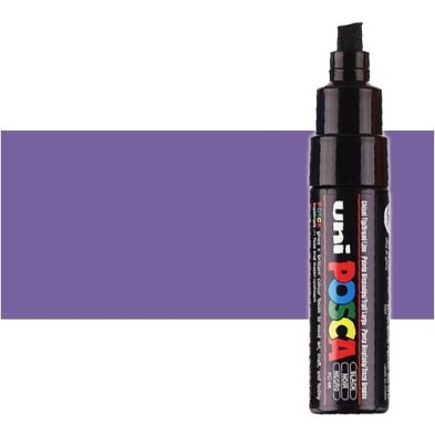 Materiais Belas Artes - Marcador Posca Violeta metálico (N. M12) PC8K, ponta chanfrado (8 mm.) | totenart.com