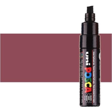 Materiais Belas Artes - Marcador Posca Vinho tinto (N. 60) PC8K, ponta chanfrado (8 mm.) | totenart.com