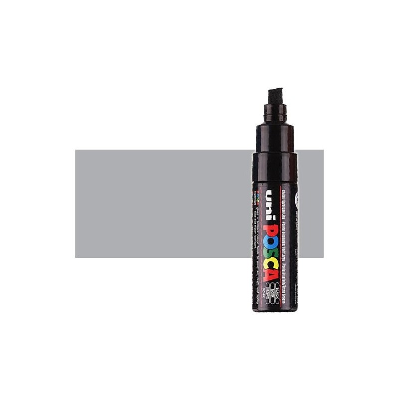 Materiais Belas Artes - Marcador Posca Cinza (N. 37) PC8K, ponta chanfrado (8 mm.) | totenart.com