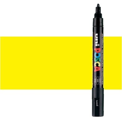 Materiais Belas Artes - Marcador Posca Amarelo (N. 2) PC5M, ponta redonda (1.8-2.5 mm.) | totenart.com