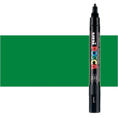 Materiais Belas Artes - Marcador Posca Verde (N. 6) PC5M, ponta redonda (1.8-2.5 mm.) | totenart.com