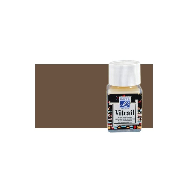 \nMateriais Belas Artes - Vitrail Marrom Escuro Lefranc, 50 ml. | totenart.com