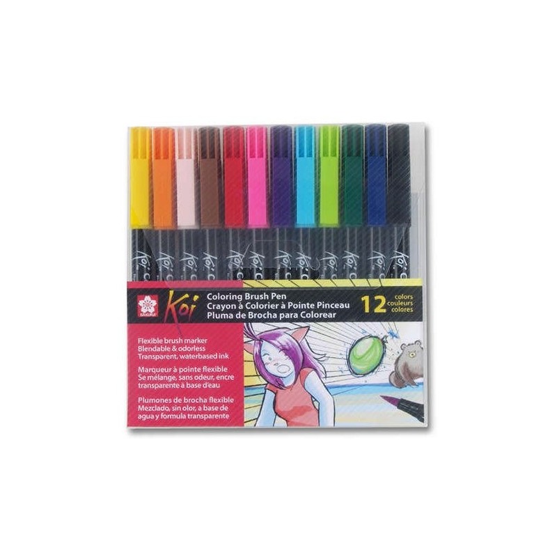 Materiais Belas Artes - Set 12 marcadores Koi Sakura ao água com ponta do pincel | totenart.com\n