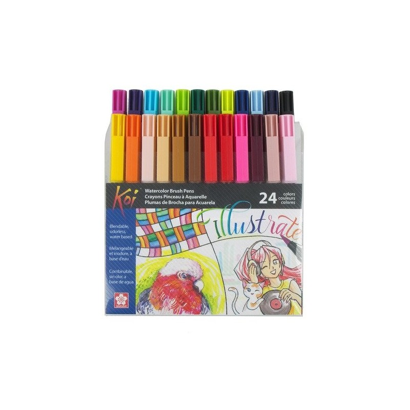 Materiais Belas Artes - Set 24 marcadores Koi Sakura ao água com ponta do pincel | totenart.com\n