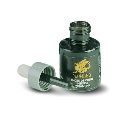 Tinta Chinesa Preta, Lefranc, frasco 30 ml.