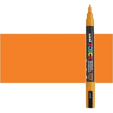 Materiais Belas Artes - Marcador Posca Laranja (N. 4) PC3M, ponta redonda (0.9-1.3 mm.) | totenart.com