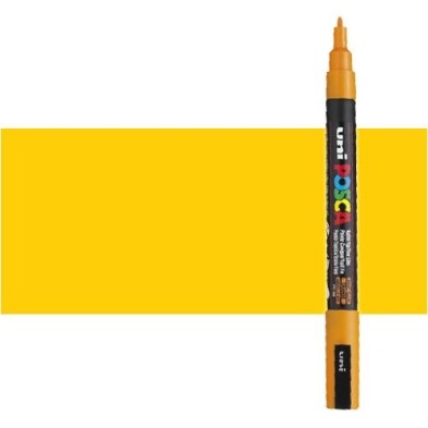 Materiais Belas Artes - Marcador Posca Amarelo vivo (N. 3) PC3M, ponta redonda (0.9-1.3 mm.) | totenart.com