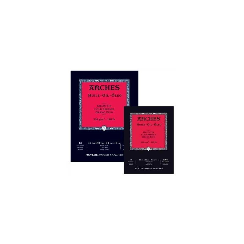 Materiais Belas Artes - Block Oleo Arches 300 gr, 31x41 cm, G. Fino, bloco 12 f. | totenart.com