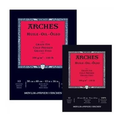 Materiais Belas Artes - Block Oleo Arches 300 gr, 31x41 cm, G. Fino, bloco 12 f. | totenart.com