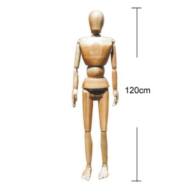 Materiais Belas Artes - Manequim articulado 120 cm, madeira natural | totenart.com
