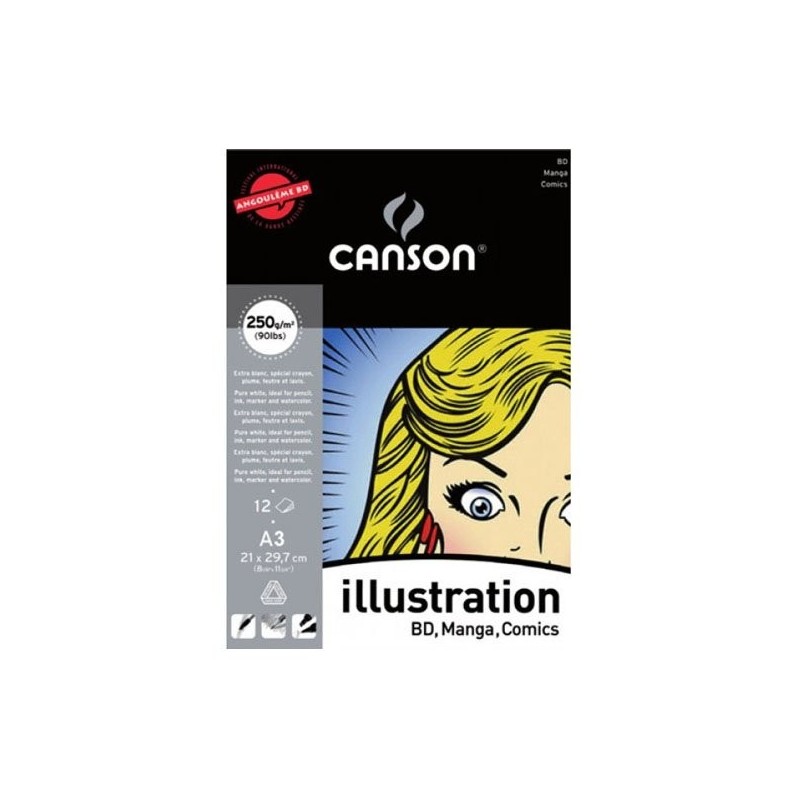 Materiais Belas Artes - Bloc Enc A3, 12H Canson Illustration Liso 250g | totenart.com