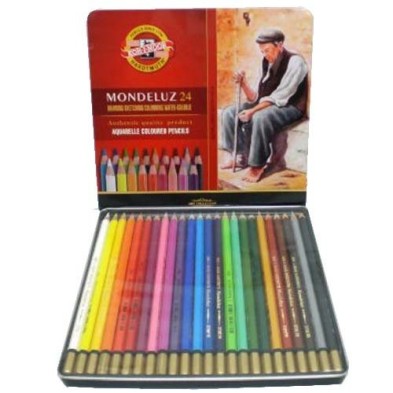 Materiais Belas Artes - Caixa metal lapiz aquarelaveis Mondeluz 24 p. | totenart.com
