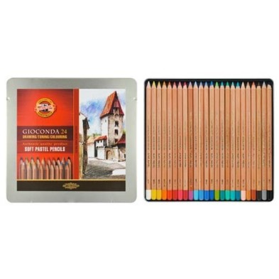 Materiais Belas Artes - Caixa metal Lápis Pastel  Giocconda, Koh-i-Noor (24 cores) | totenart.com