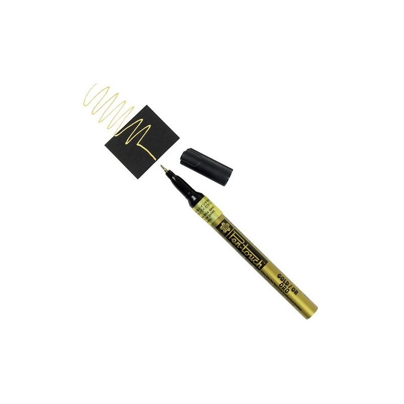 Materiais Belas Artes - Marcador Ouro Pen-touch superfino Sakura | totenart.com