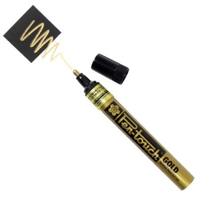 Materiais Belas Artes - Marcador Ouro Pen-touch meio Sakura | totenart.com