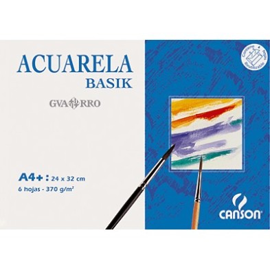 Materiais Belas Artes - Basik Aquarela, (minipack) 6 f., 370 gr., 42x29,7cm (A3) | totenart.com