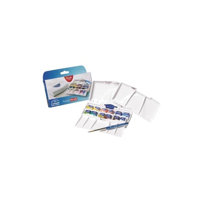 Materiais Belas Artes - Caja con 12 acuarelas Cotman PLUS 1/2 godet + deposito Winsor & Newton | totenart.com\n