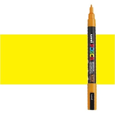 Materiais Belas Artes - Marcador Posca Amarelo (N. 2) PC3M, ponta redonda (0.9-1.3 mm.) | totenart.com