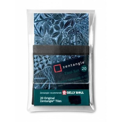 Materiais Belas Artes - Estuche Zentangle 20 papeis pretos | totenart.com