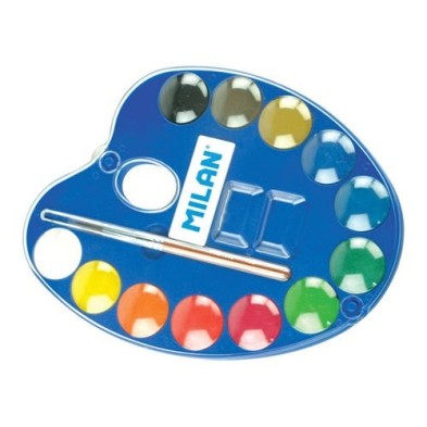 Materiais Belas Artes - Caixa Aquarela Milan 12 cores 25mm. & pincel | totenart.com\n