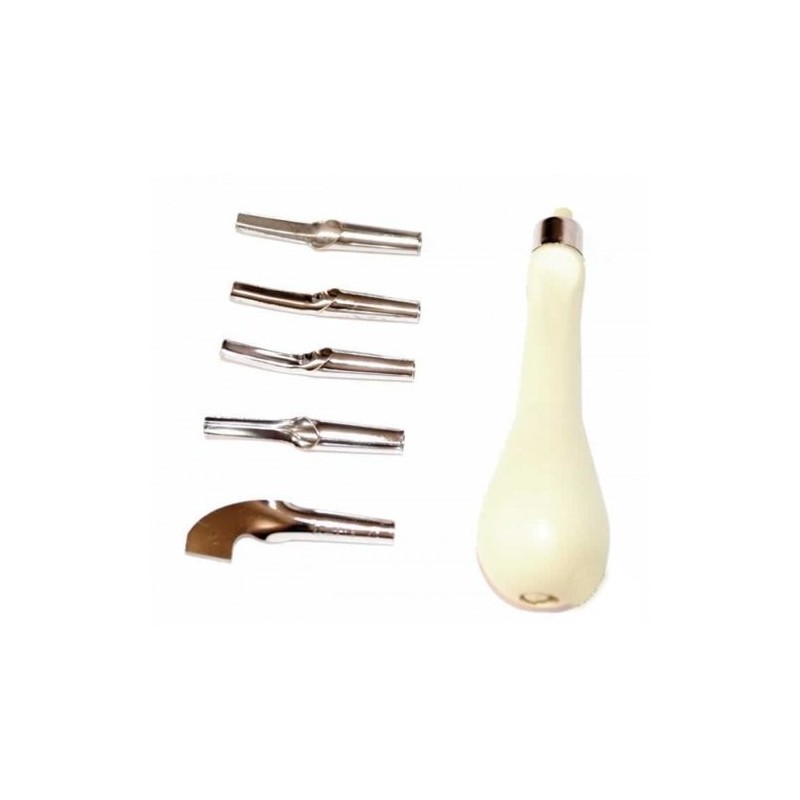 Jogo para linoleo, com cabo e 5 penas.