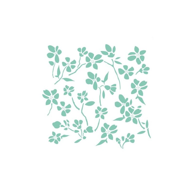 Materiais Belas Artes - Stencil 01 Flowers 20x20cm. La Pajarita | totenart.com