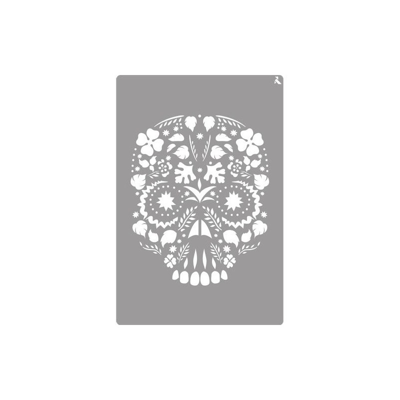 Materiais Belas Artes - Stencil 15 Skull 20x30cm. La Pajarita | totenart.com