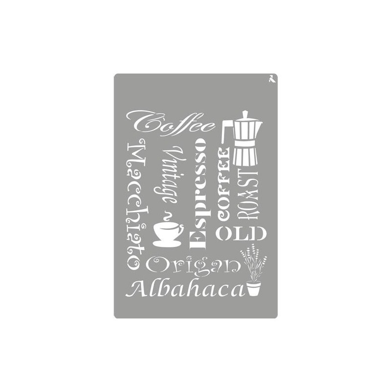 Materiais Belas Artes - Stencil 12 Kitchen 20x30cm. La Pajarita | totenart.com