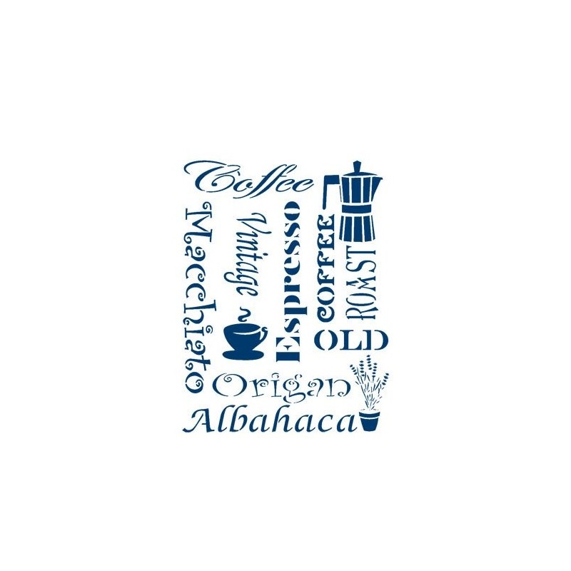 Materiais Belas Artes - Stencil 12 Kitchen 20x30cm. La Pajarita | totenart.com