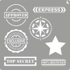 Materiais Belas Artes - Stencil 04 Stamps 20x20cm. La Pajarita | totenart.com