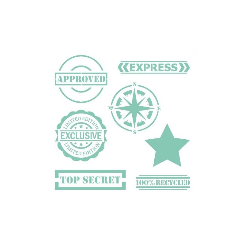 Materiais Belas Artes - Stencil 04 Stamps 20x20cm. La Pajarita | totenart.com