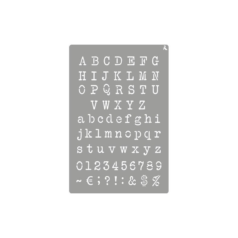 Materiais Belas Artes - Stencil 11 Typewriter 20x30cm. La Pajarita | totenart.com