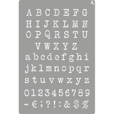 Materiais Belas Artes - Stencil 11 Typewriter 20x30cm. La Pajarita | totenart.com