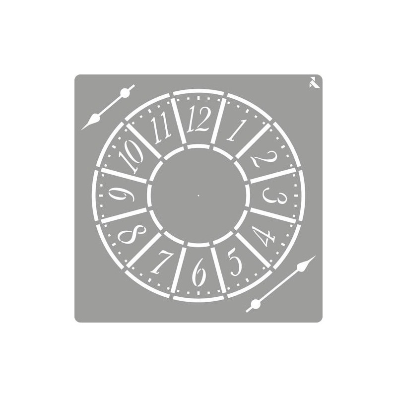 Materiais Belas Artes - Stencil 05 Watch 20x20cm. La Pajarita | totenart.com