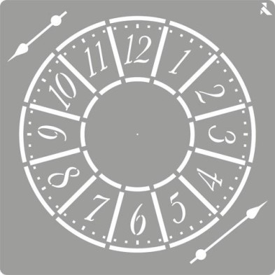 Materiais Belas Artes - Stencil 05 Watch 20x20cm. La Pajarita | totenart.com