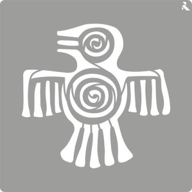 Materiais Belas Artes - Stencil 02 Maya 20x20cm. La Pajarita | totenart.com