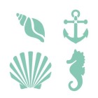 Materiais Belas Artes - Stencil 03 Sea 20x20cm. La Pajarita | totenart.com