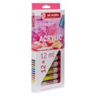 Materiais Belas Artes - Aqrilico Art Creation, estojo 12 cores (12 ml) | totenart.com