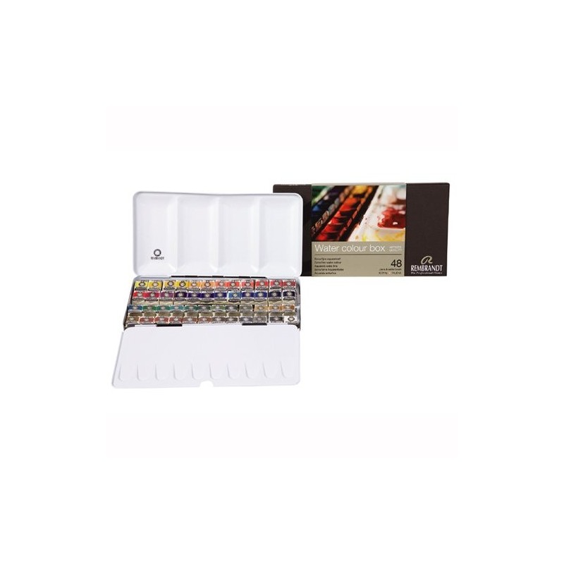 Materiais Belas Artes - Caixa de metal com 48 aquarelas Rembrandt | totenart.com