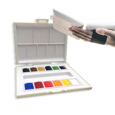 Materiais Belas Artes - Caixa com 12 aquarelas Sennelier com cinta elástica. | totenart.com\n