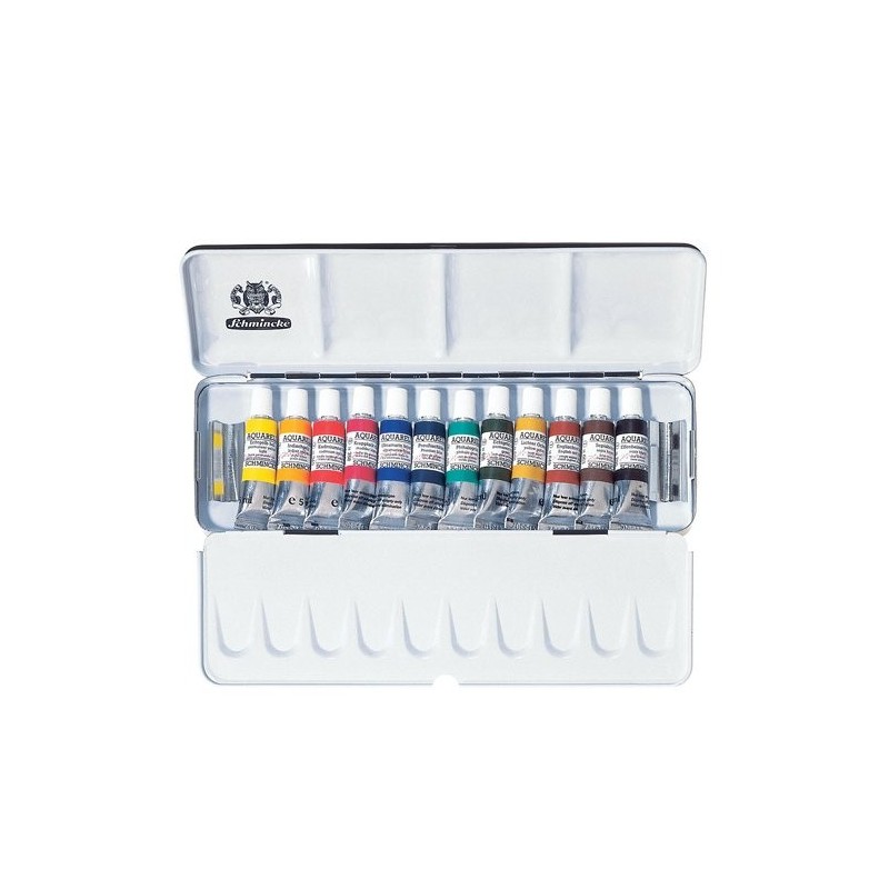 Materiais Belas Artes - Caixa metal 12 aquarelas Schmincke Horadam 5 ml | totenart.com\n