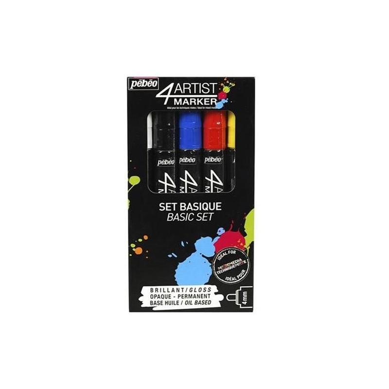 Materiais Belas Artes - Set 5 und 4Artist Marker Pebeo al Óleo 4 mm Básico | totenart.com