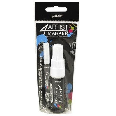 Materiais Belas Artes - Set Duo 4Artist Marker Pebeo al Óleo 2mm y 8mm Branco | totenart.com