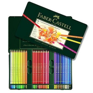 Materiais Belas Artes - Caixa metal Lápis Cor POLYCHROMO, Faber Castell (60 cores) | totenart.com