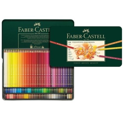 Materiais Belas Artes - Caixa metal Lápis Cor POLYCHROMO, Faber Castell (120 cores) | totenart.com