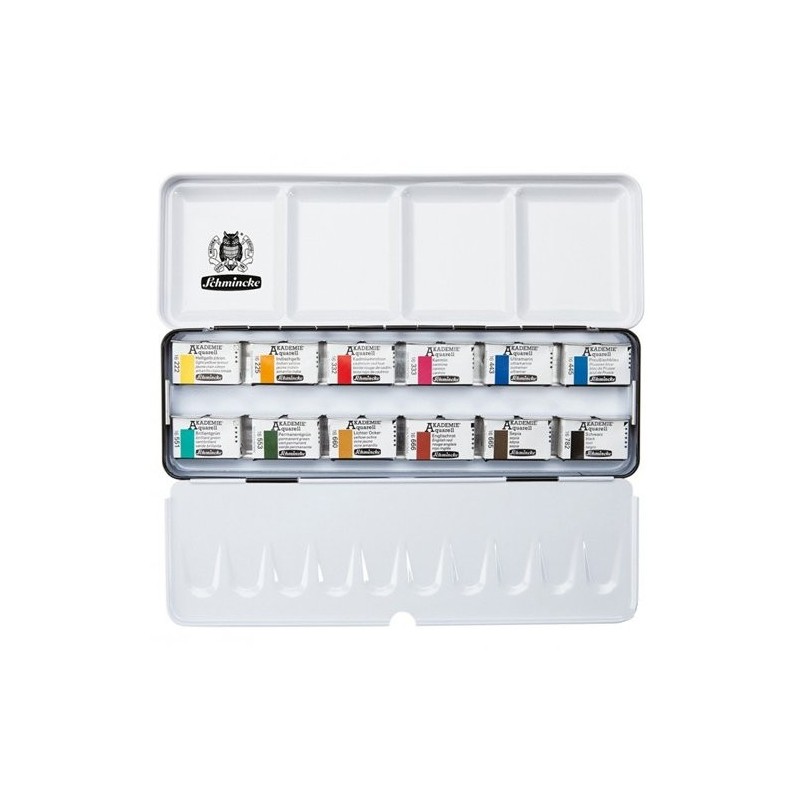 Materiais Belas Artes - Caixa 12 aquarelas Schmincke Akademie 1/1 godets | totenart.com\n