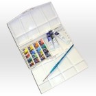 Materiais Belas Artes - Caixa aquarela cotman Winsor Newton 16 1/2 godets, 3 tubos 8 ml y 1 pincel | totenart.com\n
