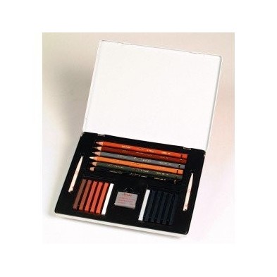 Materiais Belas Artes - Caixa desenho metal Conte 21 uds. | totenart.com